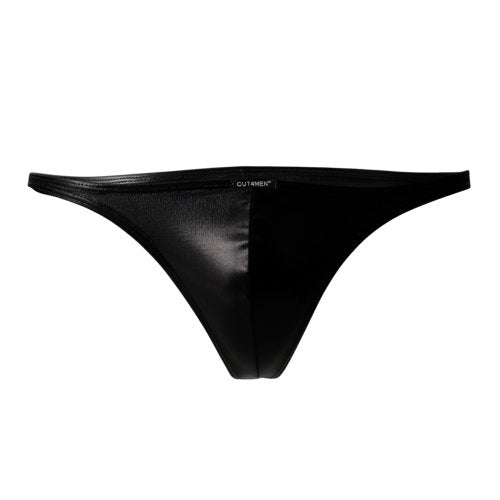 C4M Brazilian Brief Black Leatherette Extra Large