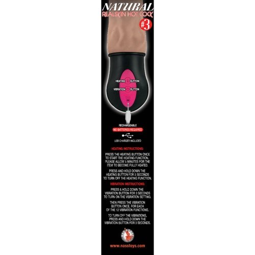 Realistic Warming 7 inch Vibrating Dildo Vanilla