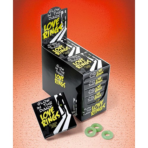 Glow in the Dark Love Rings - 3 Pack