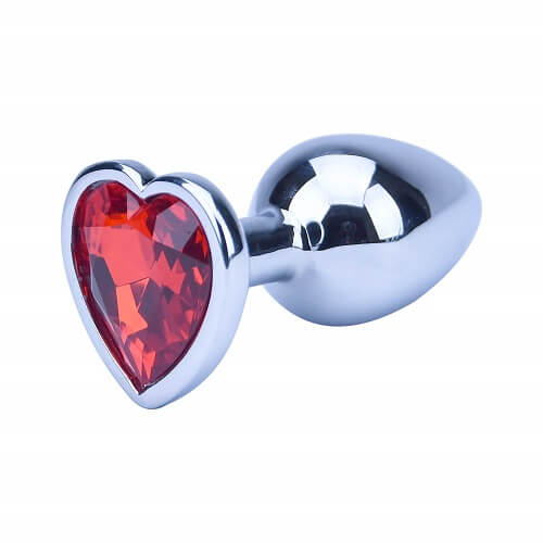 Precious Metals Heart Shaped Butt Plug-Silver